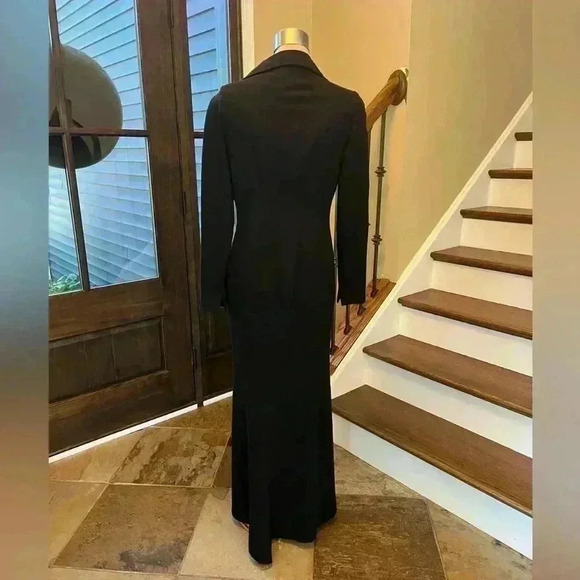 Badgley Mischka black long coat size 4 - Picture 3 of 4